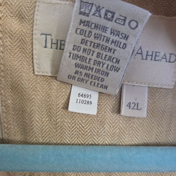 The Territory Ahead Linen Blazer Men's 42L Camel/Tan Jacket 2 Button - Picture 7 of 12